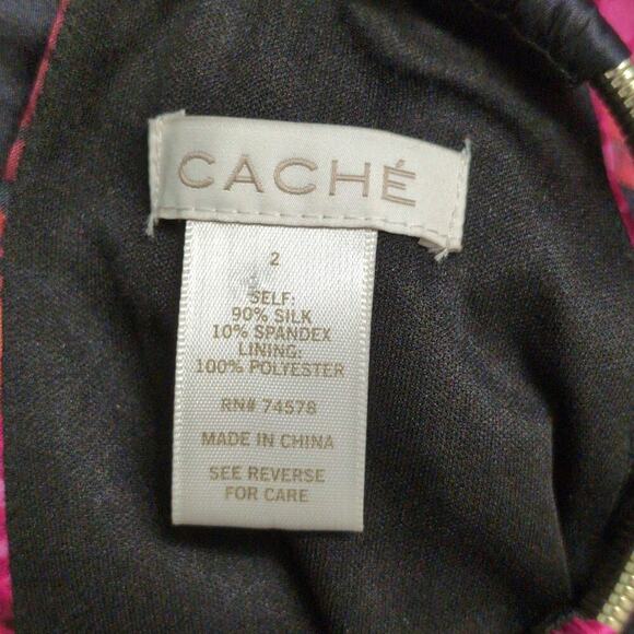 Cache Floral Sleeveless Halter Dress Womens Silk Blend Summer Y2K Size 2 - Picture 9 of 11